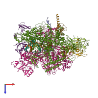 PDB entry 8e5k coloured by chain, top view.