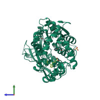 PDB entry 8e5w coloured by chain, side view.