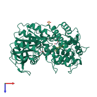 PDB entry 8e5w coloured by chain, top view.