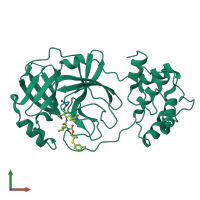 PDB entry 8e6c coloured by chain, front view.