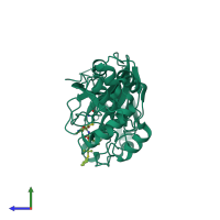 PDB entry 8e6c coloured by chain, side view.