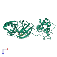PDB entry 8e6c coloured by chain, top view.