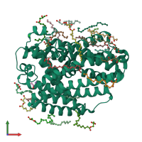 PDB entry 8e6i coloured by chain, front view.