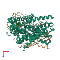 PDB entry 8e6i coloured by chain, top view.