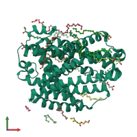 PDB entry 8e6l coloured by chain, front view.