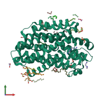 PDB entry 8e6n coloured by chain, front view.