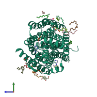 PDB entry 8e6n coloured by chain, side view.