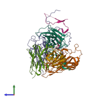 PDB entry 8e8r coloured by chain, side view.