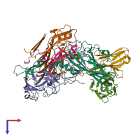 PDB entry 8e8r coloured by chain, top view.