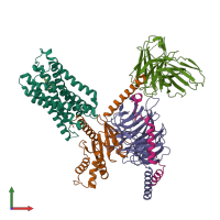 PDB entry 8e9x coloured by chain, front view.