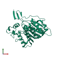 PDB entry 8ea2 coloured by chain, front view.