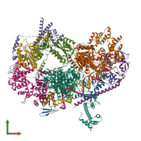 PDB entry 8ebx coloured by chain, front view.