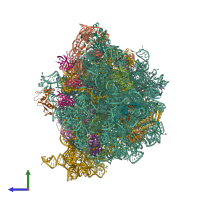 PDB entry 8eiu coloured by chain, side view.