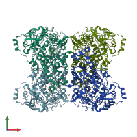 PDB entry 8ej0 coloured by chain, front view.