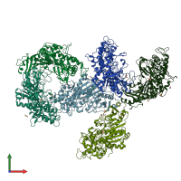 PDB entry 8ekg coloured by chain, front view.