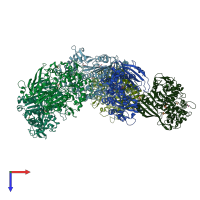 PDB entry 8ekg coloured by chain, top view.