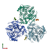 PDB entry 8eor coloured by chain, front view.