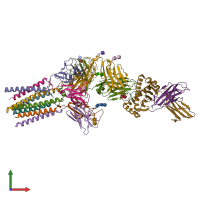 PDB entry 8es8 coloured by chain, front view.