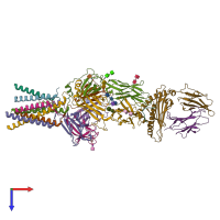 PDB entry 8es8 coloured by chain, top view.
