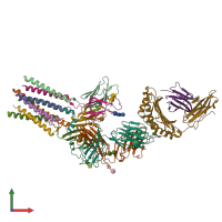 PDB entry 8es9 coloured by chain, front view.