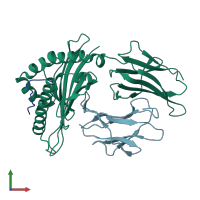 PDB entry 8esb coloured by chain, front view.