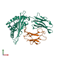 PDB entry 8esh coloured by chain, front view.