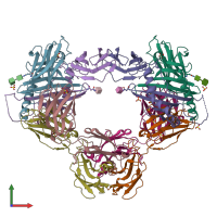 PDB entry 8euq coloured by chain, front view.