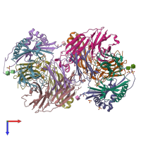 PDB entry 8euq coloured by chain, top view.