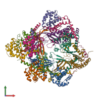 PDB entry 8f2u coloured by chain, front view.
