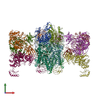 PDB entry 8f3d coloured by chain, front view.