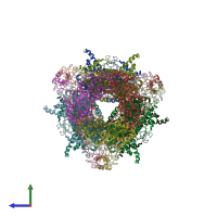 PDB entry 8f3d coloured by chain, side view.