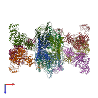 PDB entry 8f3d coloured by chain, top view.