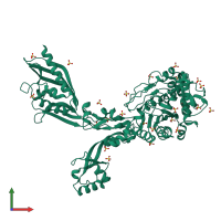 PDB entry 8f3z coloured by chain, front view.