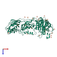PDB entry 8f3z coloured by chain, top view.