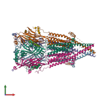 PDB entry 8f6z coloured by chain, front view.