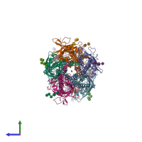 PDB entry 8f6z coloured by chain, side view.