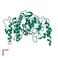 PDB entry 8f9y coloured by chain, top view.