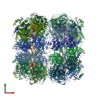 PDB entry 8ffr coloured by chain, front view.