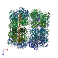 PDB entry 8ffr coloured by chain, top view.