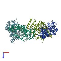 PDB entry 8fgh coloured by chain, top view.