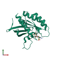 PDB entry 8fmk coloured by chain, front view.