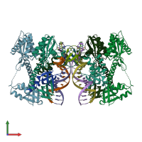 PDB entry 8fnq coloured by chain, front view.