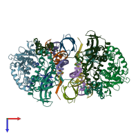 PDB entry 8fnq coloured by chain, top view.