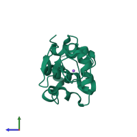 PDB entry 8fpm coloured by chain, side view.