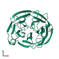 PDB entry 8frr coloured by chain, front view.