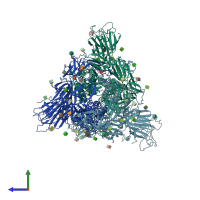 PDB entry 8fu8 coloured by chain, side view.