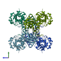 PDB entry 8g12 coloured by chain, side view.