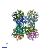 PDB entry 8g1u coloured by chain, side view.