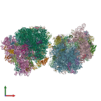 PDB entry 8g2b coloured by chain, front view.