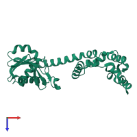 PDB entry 8g48 coloured by chain, top view.